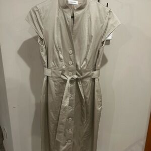 Calvin Klein Women's Khaki Button-Down Dress